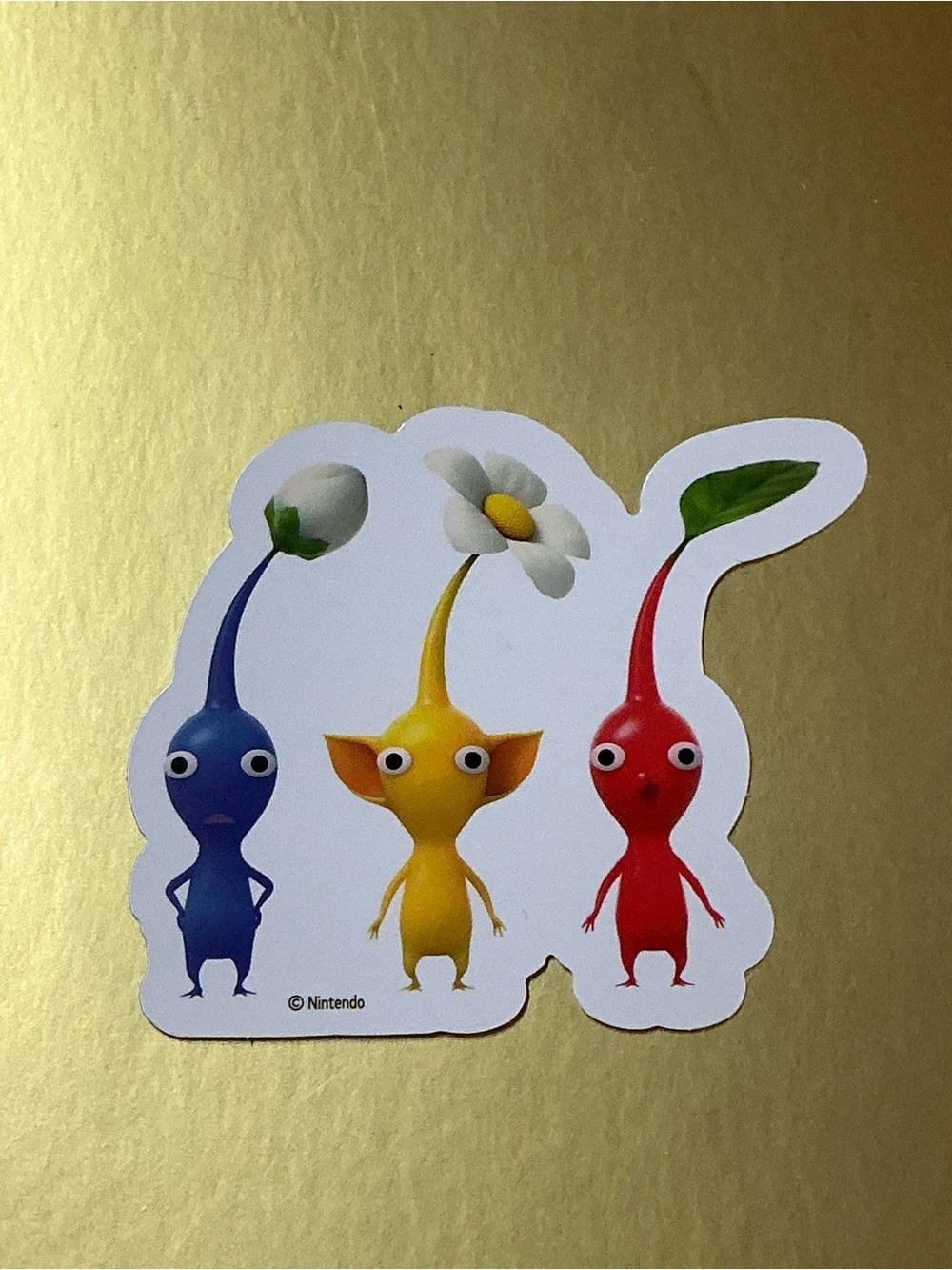 Pikmin Trio Decal Single Sticker - Blue, Yellow, Red White Leaf